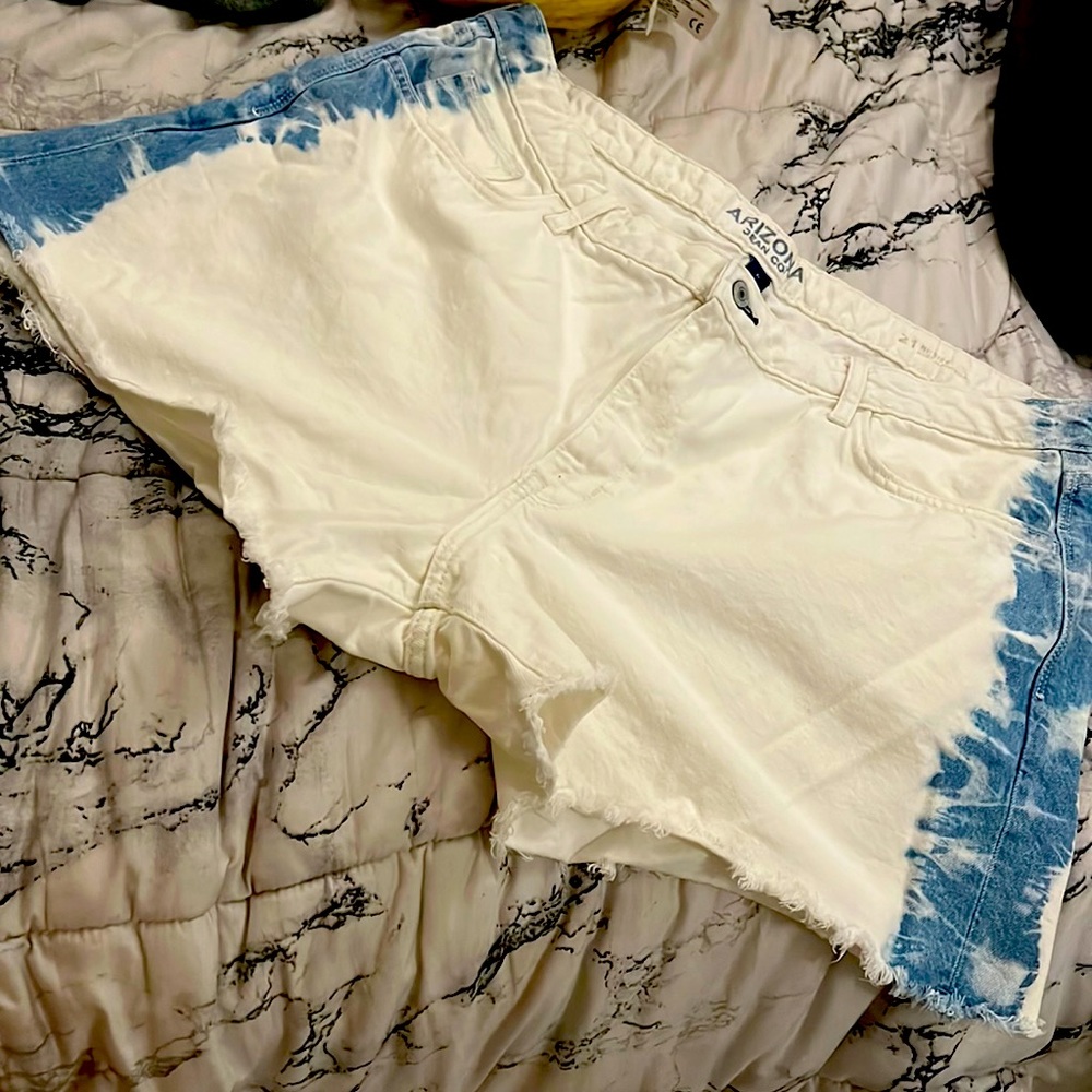 White and blue jean shorts!